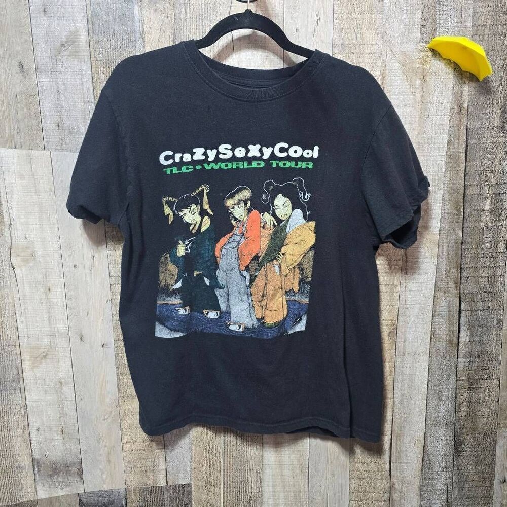 TLC Crazy Sexy Cool World Tour Black Band Unisex Tee Shirt Rap 90s Retro Music